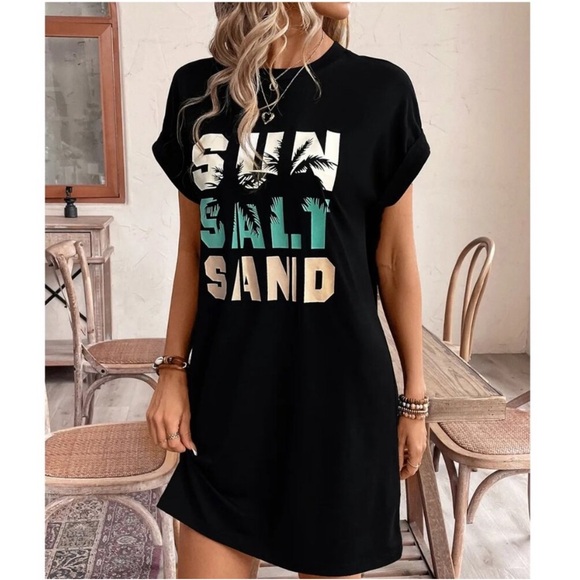 💝Boutique🌞🏝️🌊VACAY T-Shirt Dress🏖️🐚 - Picture 3 of 5